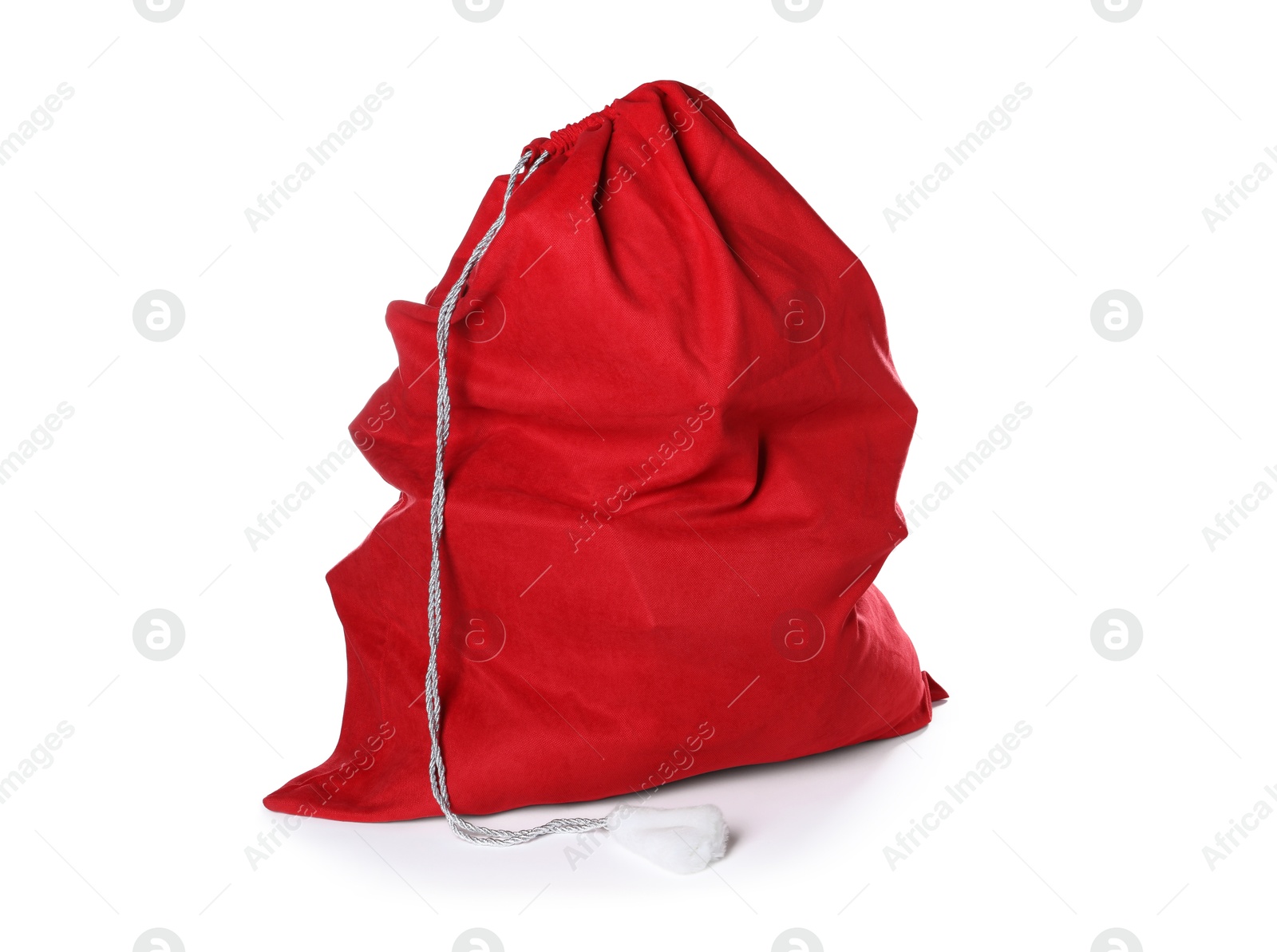 Photo of Red Santa Claus bag isolated on white