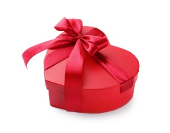 Photo of Heart shaped gift box isolated on white