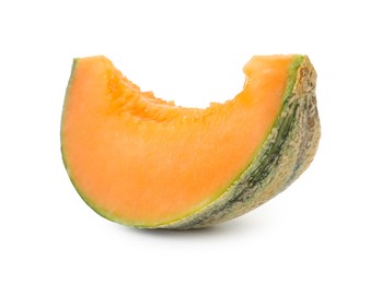 Photo of Piece of Cantaloupe melon isolated on white