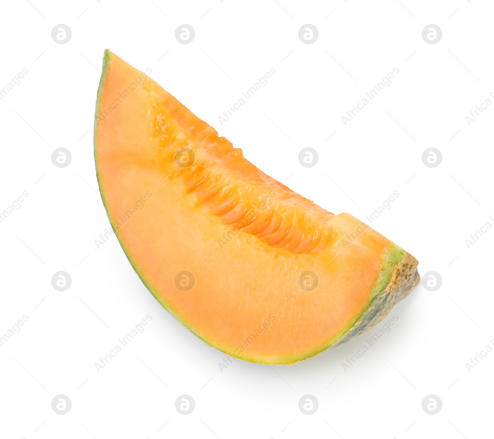 Photo of Piece of Cantaloupe melon isolated on white