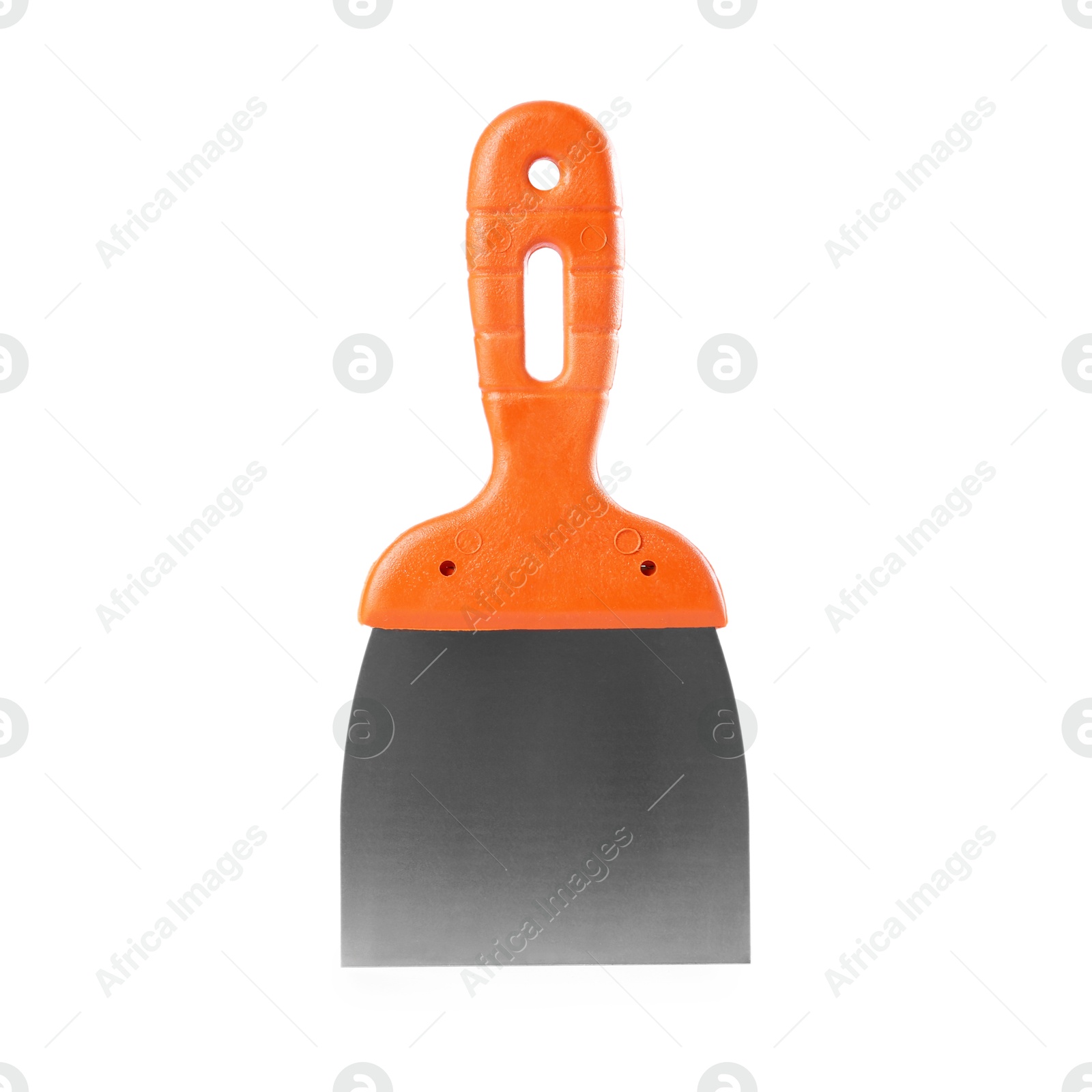 Photo of One putty knife isolated on white. Construction tool