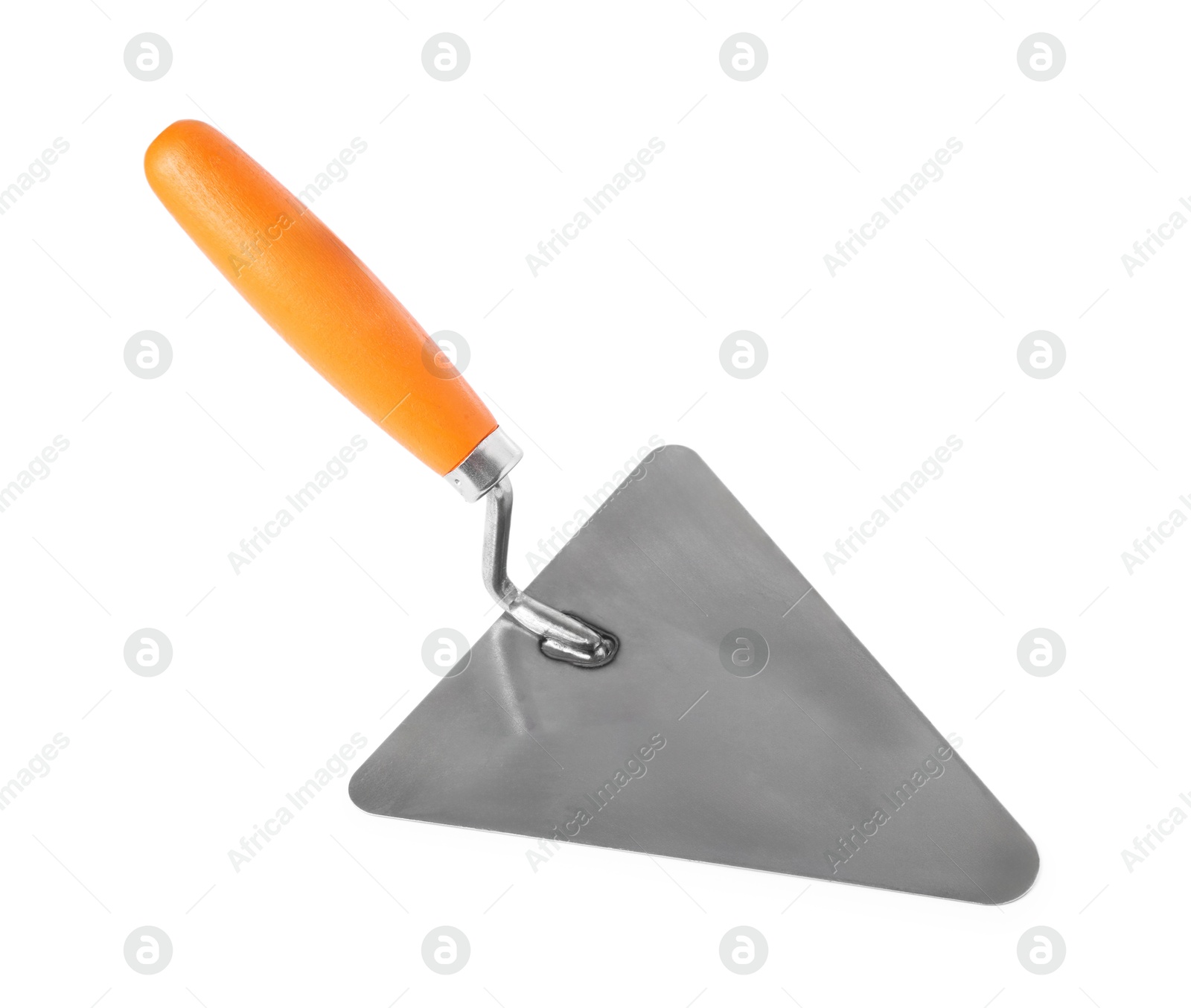 Photo of One trowel isolated on white. Construction tool