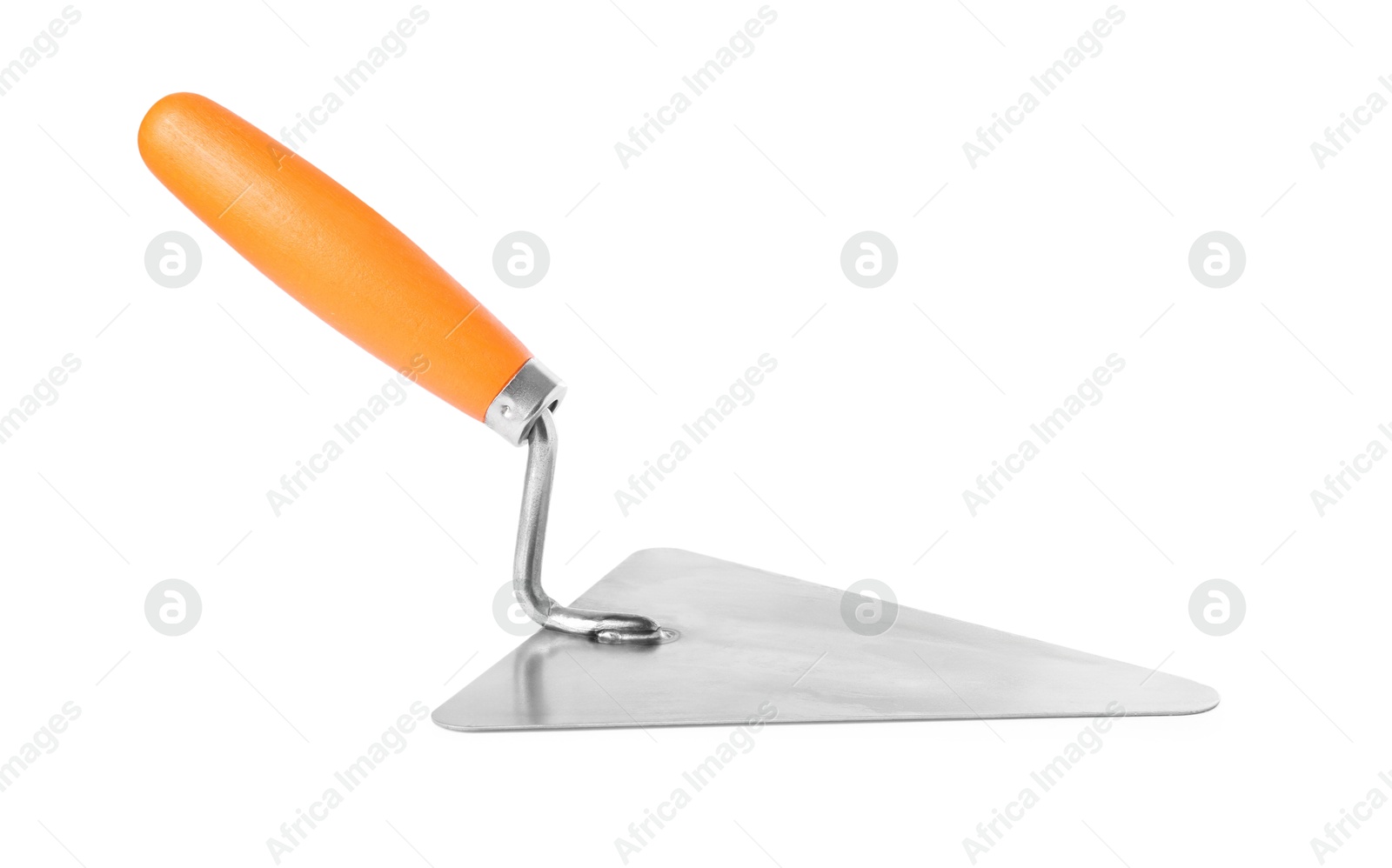 Photo of One trowel isolated on white. Construction tool