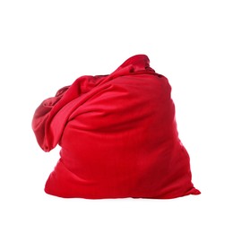 Photo of Red Santa Claus bag isolated on white