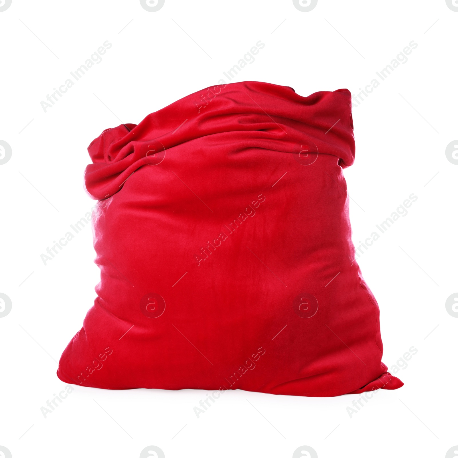 Photo of Red Santa Claus bag isolated on white