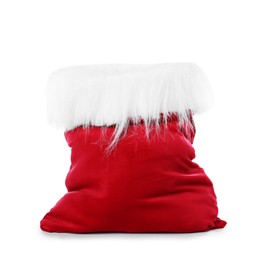 Photo of Red Santa Claus bag isolated on white