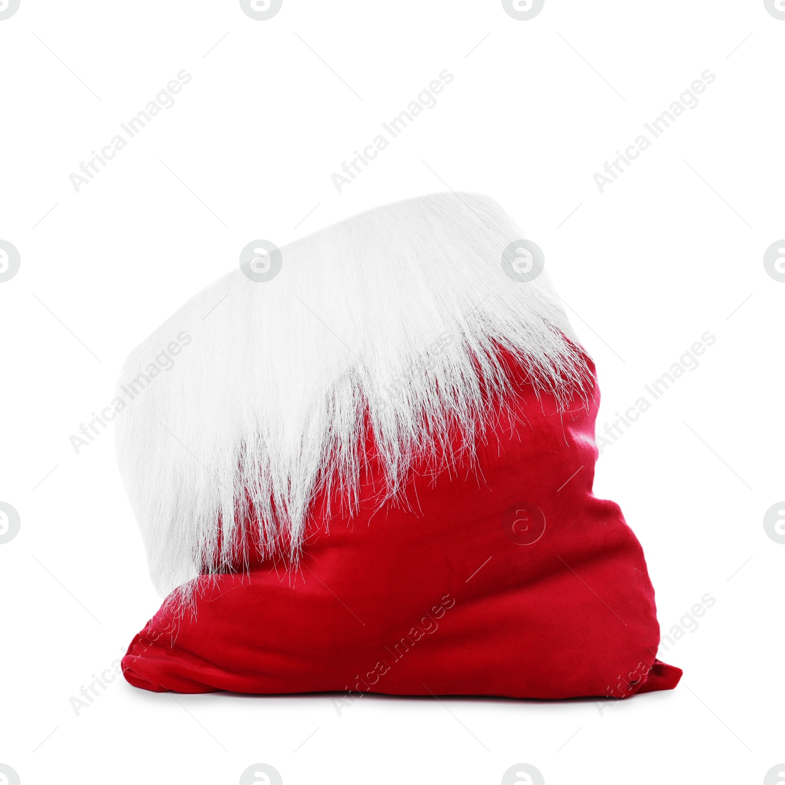 Photo of Red Santa Claus bag isolated on white