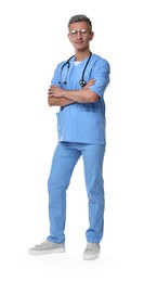 Photo of Healthcare worker in glasses on white background