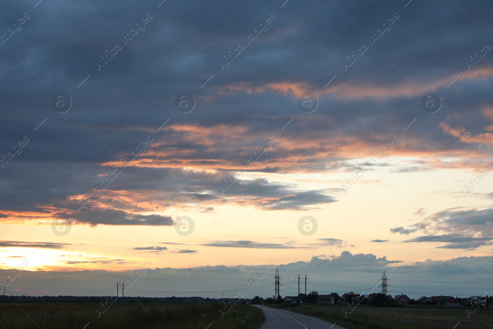 Photo of Beautiful cloudy sky over highway in countryside