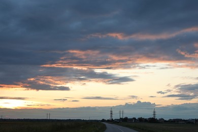 Photo of Beautiful cloudy sky over highway in countryside