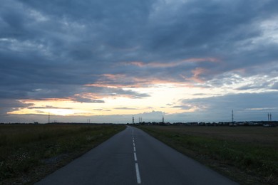 Photo of Beautiful cloudy sky over highway in countryside