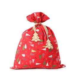 Photo of One red Santa's bag isolated on white