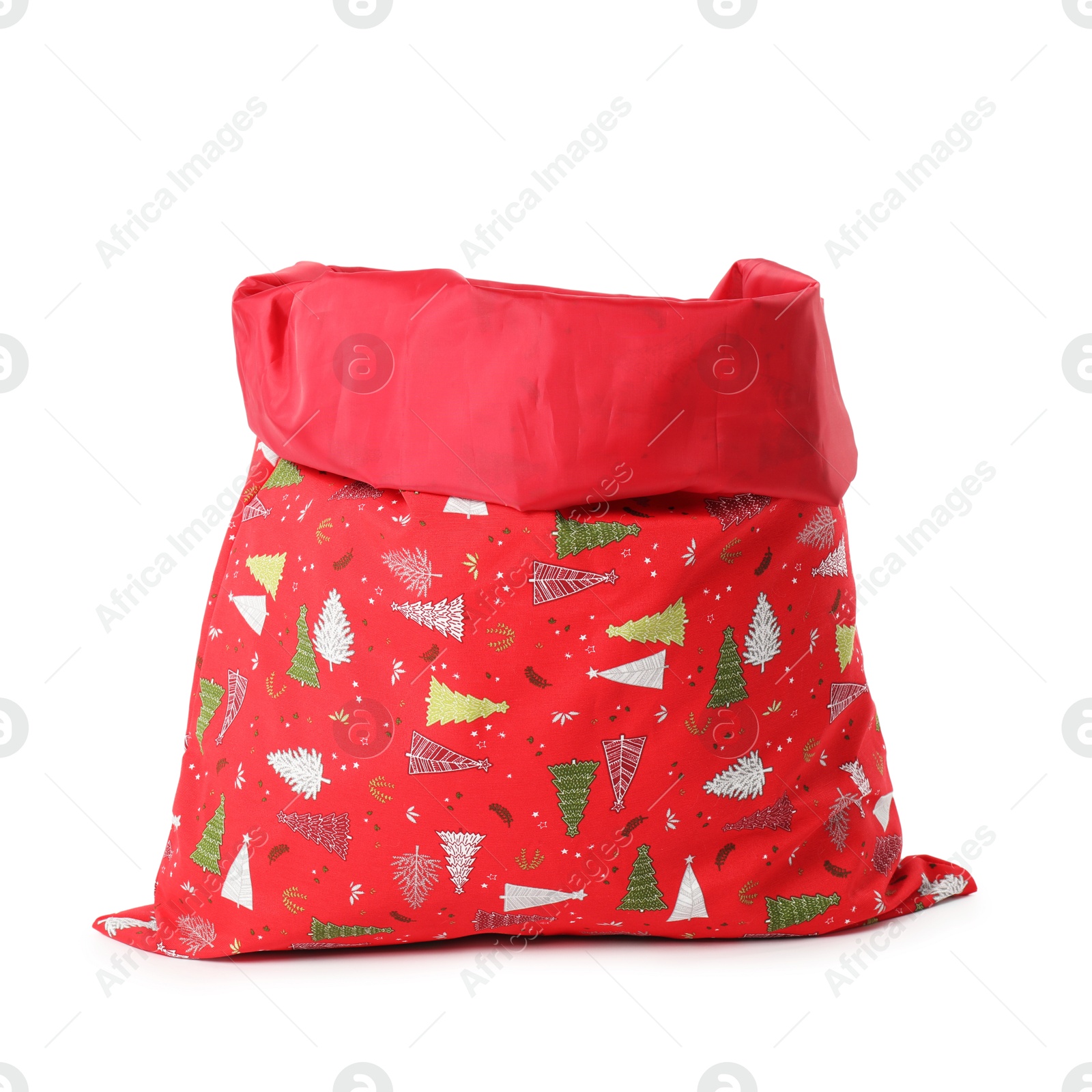 Photo of One red Santa's bag isolated on white