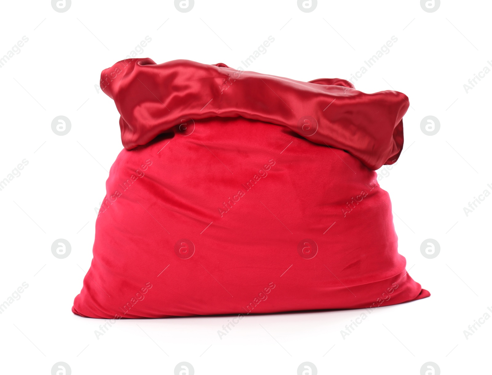 Photo of One red Santa's bag isolated on white