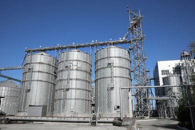 Photo of View of modern granaries for storing cereal grains outdoors