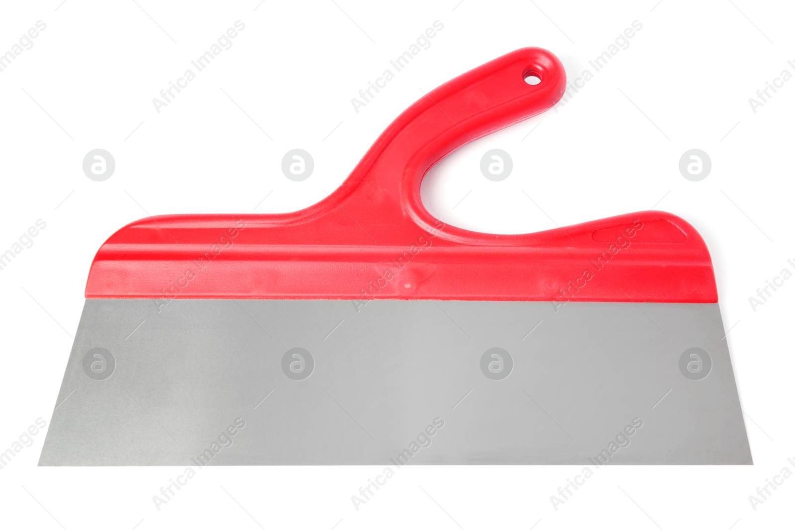 Photo of One putty knife isolated on white. Construction tool