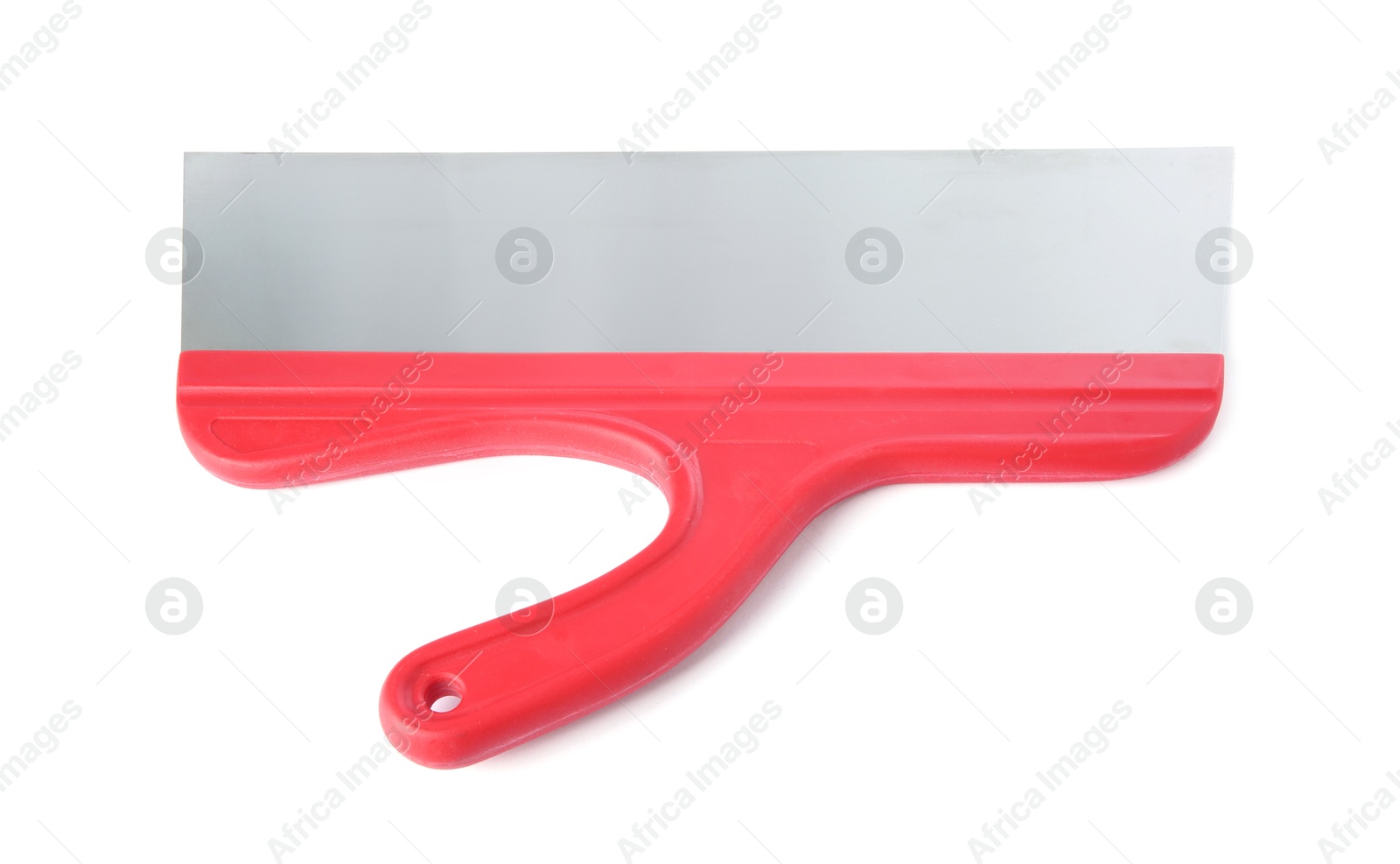 Photo of One putty knife isolated on white. Construction tool