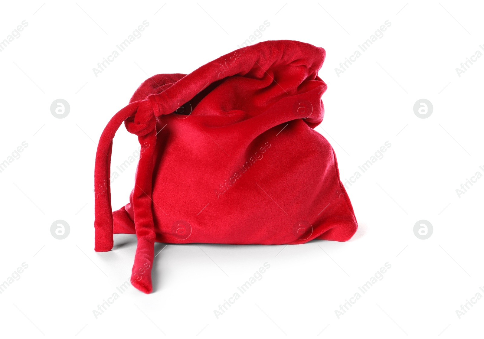 Photo of Red Santa Claus bag isolated on white