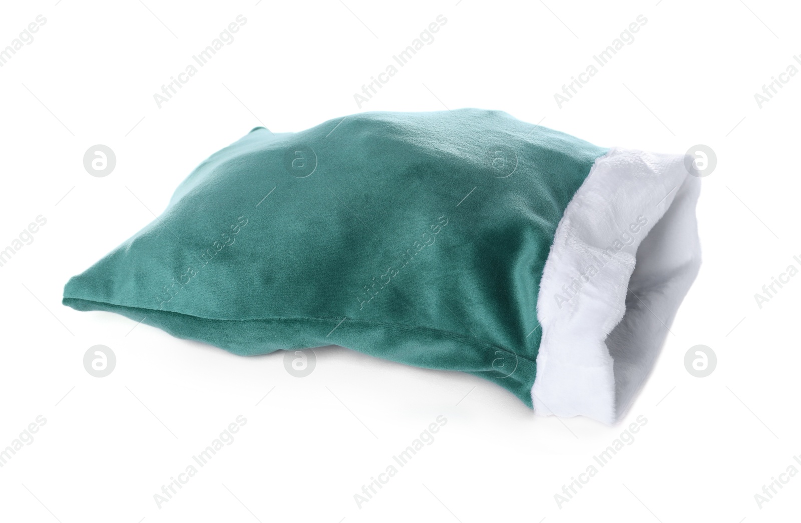 Photo of Green Santa Claus bag isolated on white