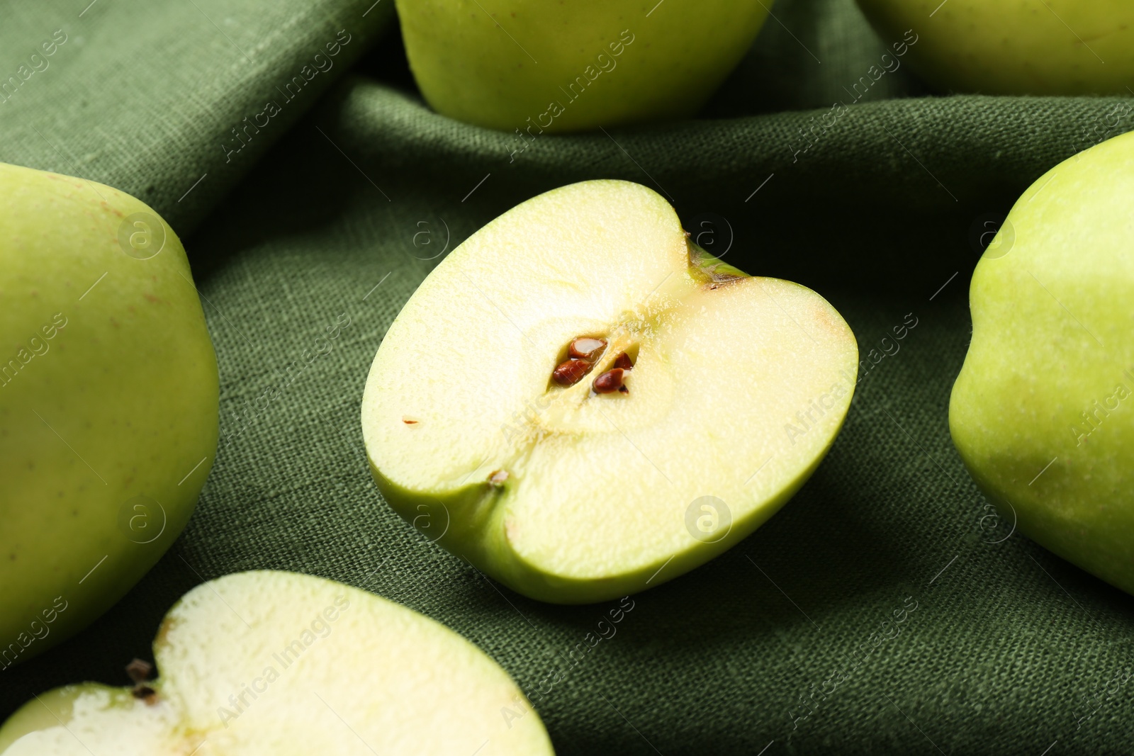 Photo of Fresh ripe apples on table, closeup view