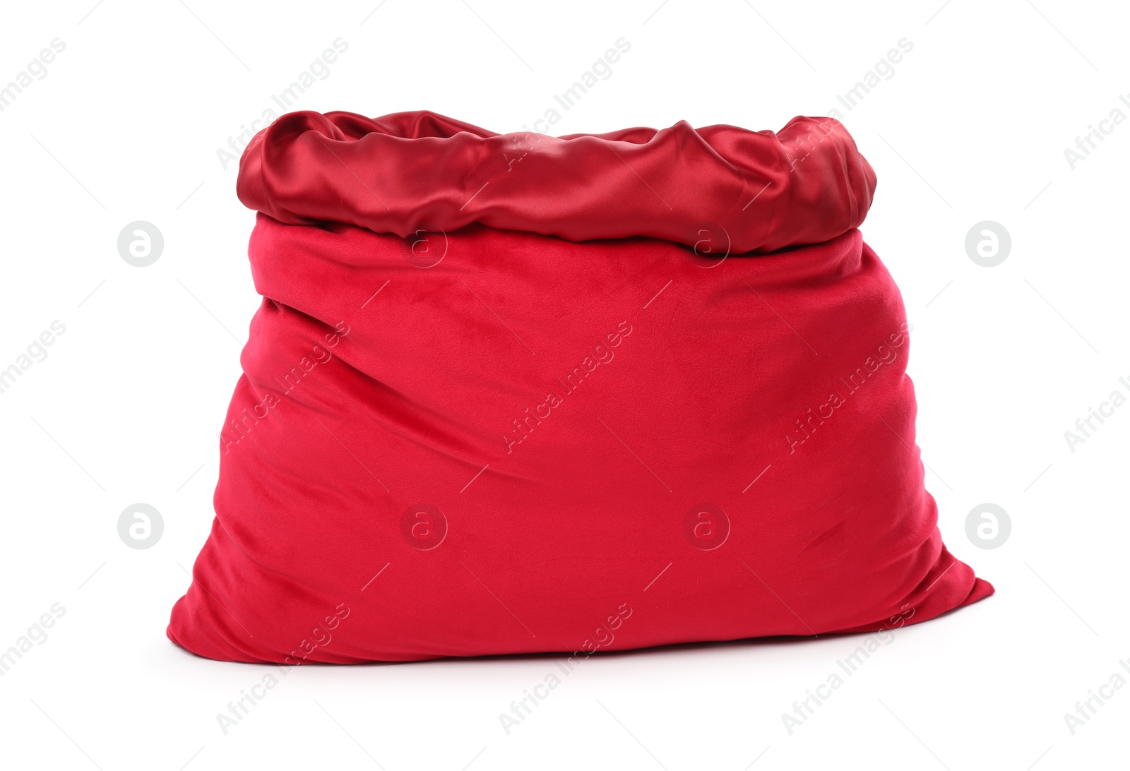 Photo of One red Santa's bag isolated on white