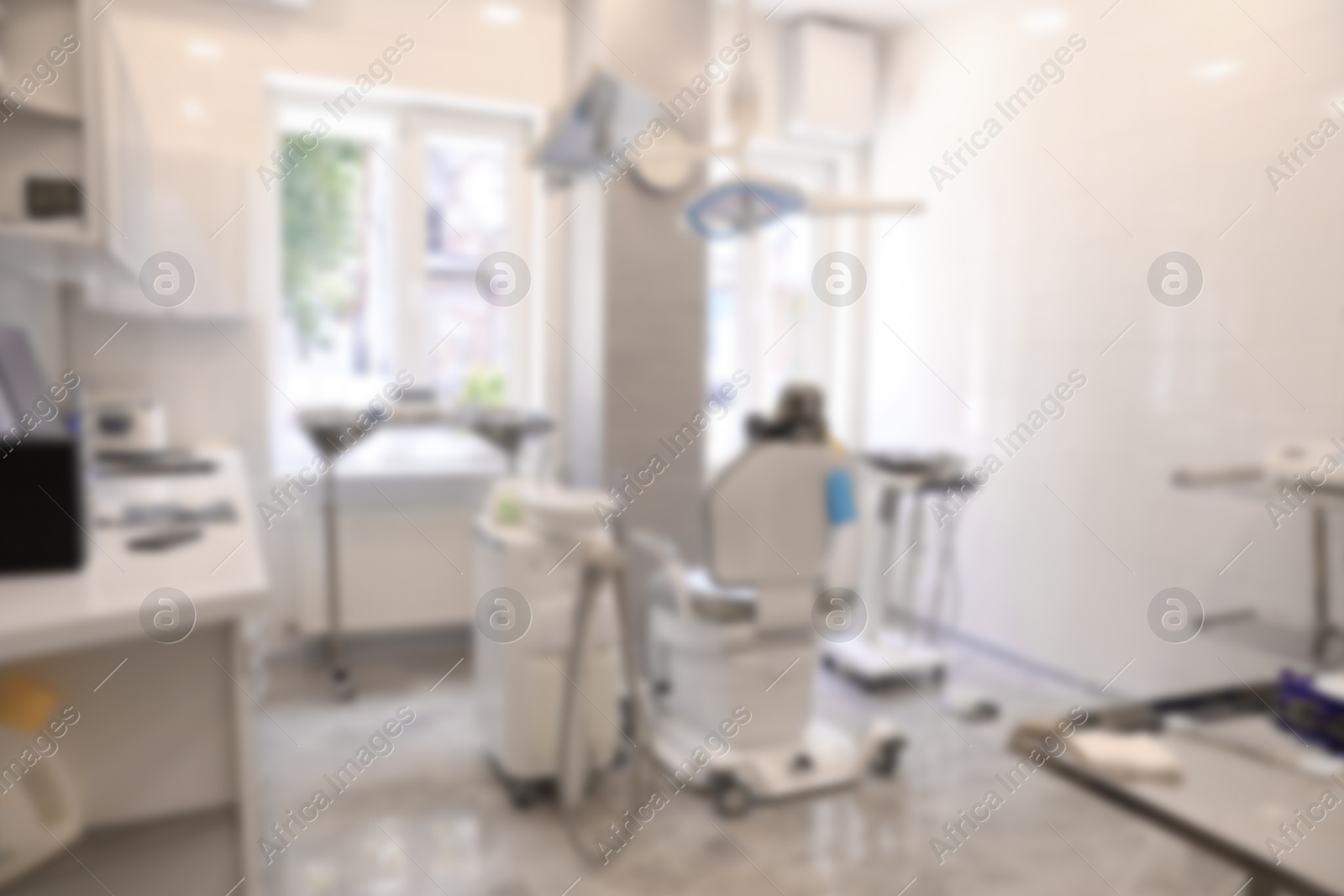 Photo of Blurred view of modern dentist's office interior