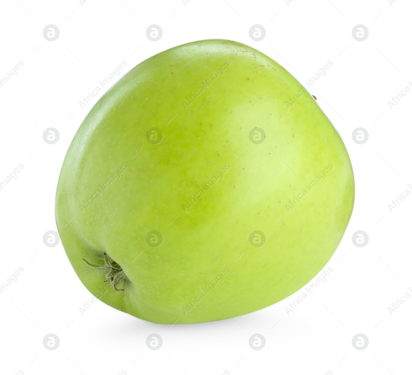 Photo of One ripe green apple isolated on white