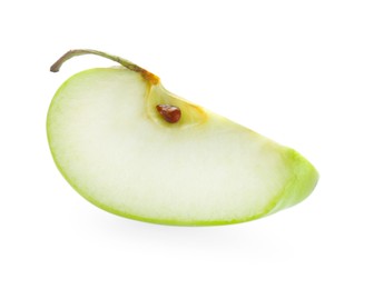 Photo of Slice of fresh apple isolated on white