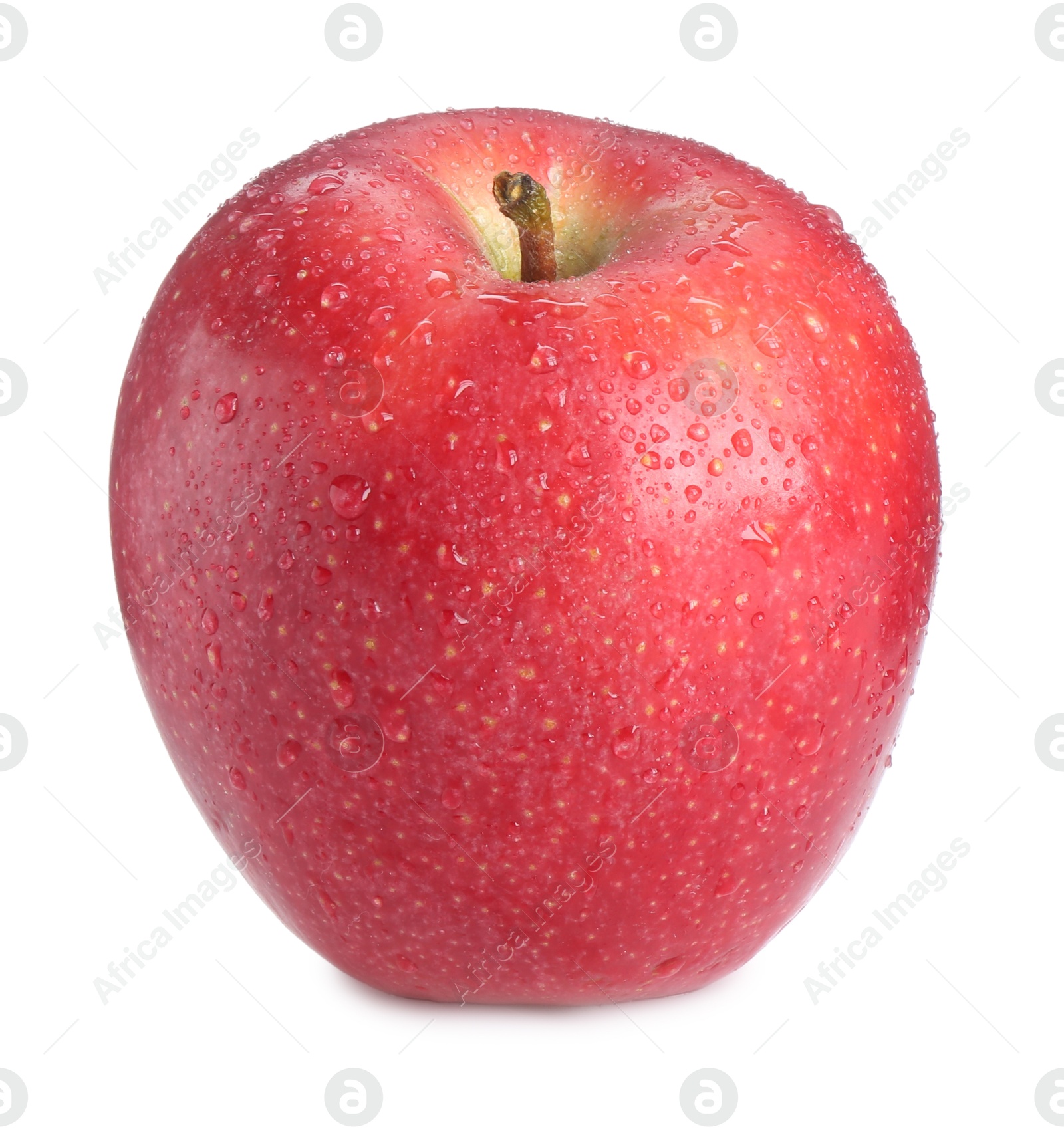 Photo of One fresh red apple isolated on white