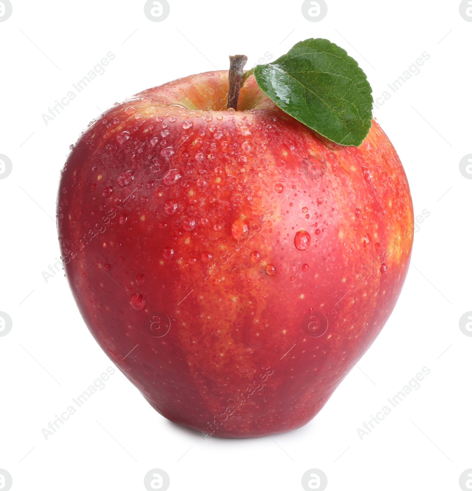 Photo of One fresh red apple isolated on white