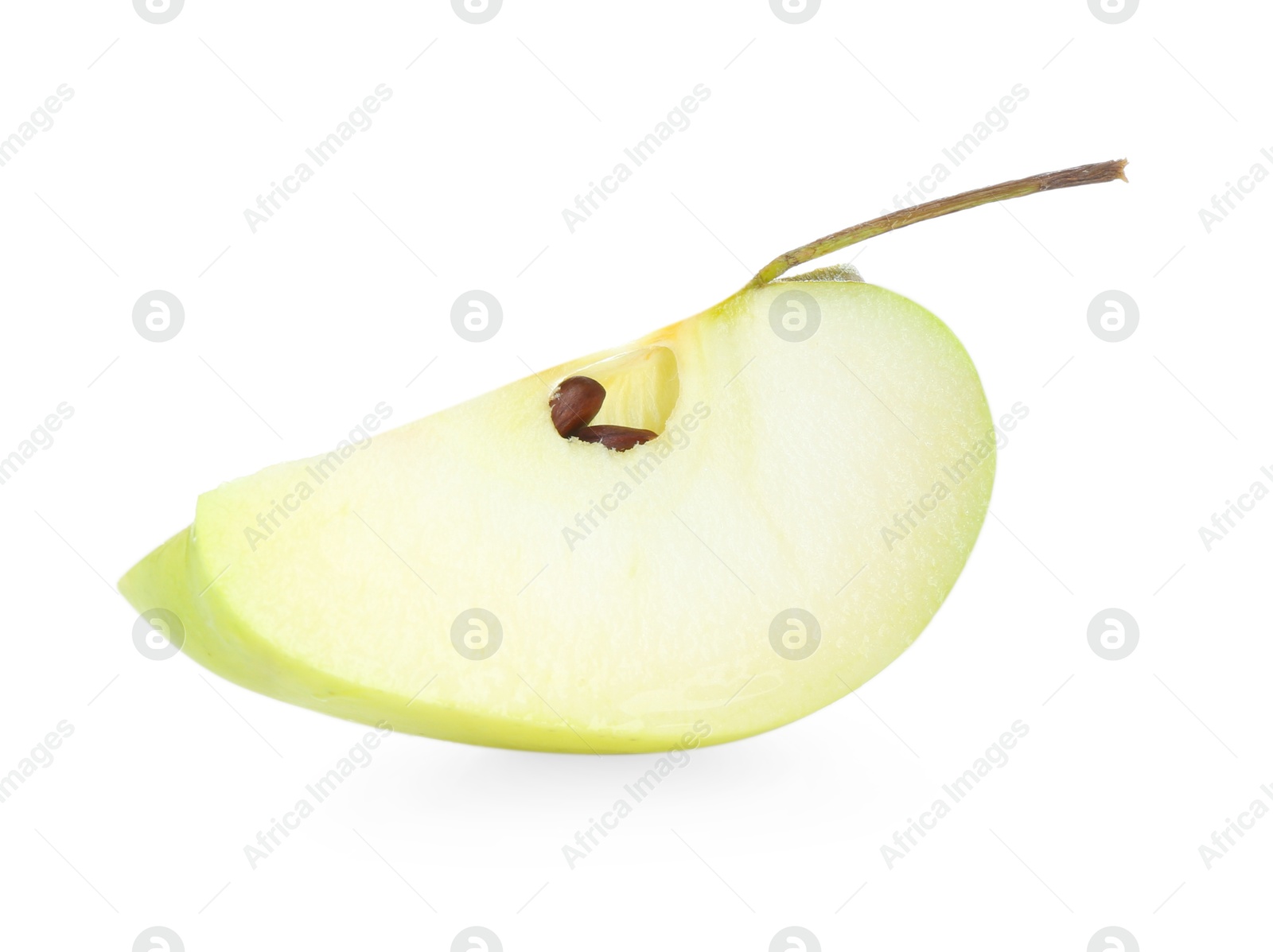 Photo of Cut fresh green apple isolated on white