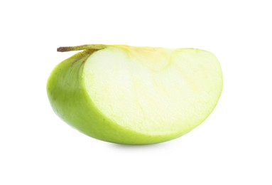 Slice of fresh ripe apple isolated on white