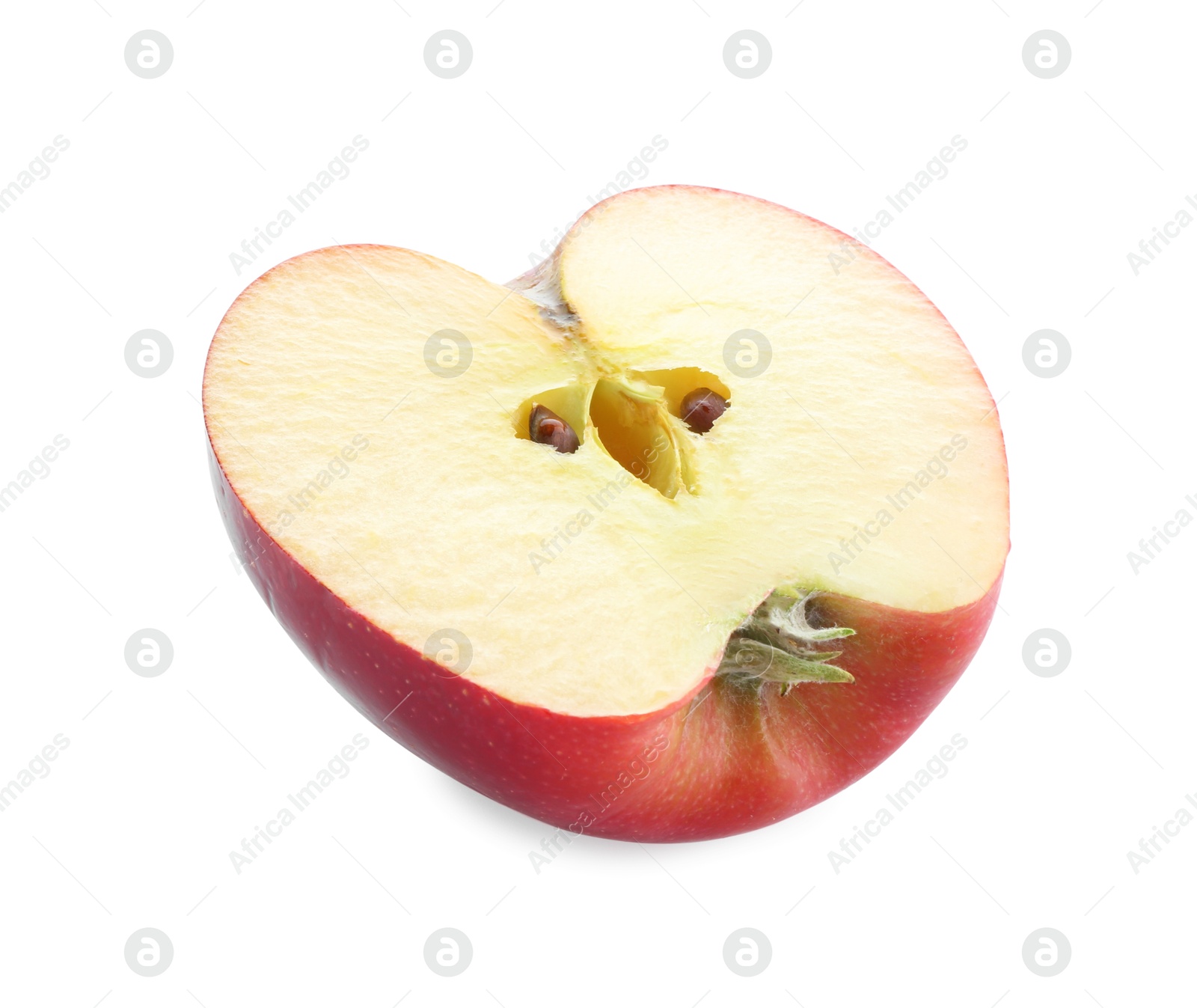 Photo of Half of red apple isolated on white