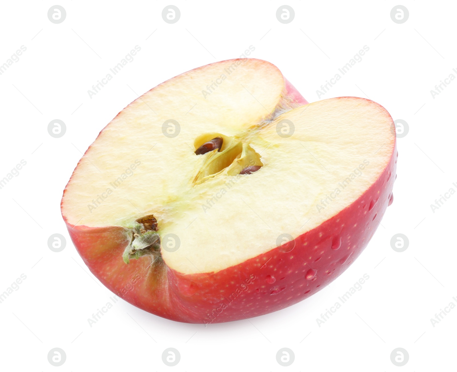 Photo of Half of red apple isolated on white