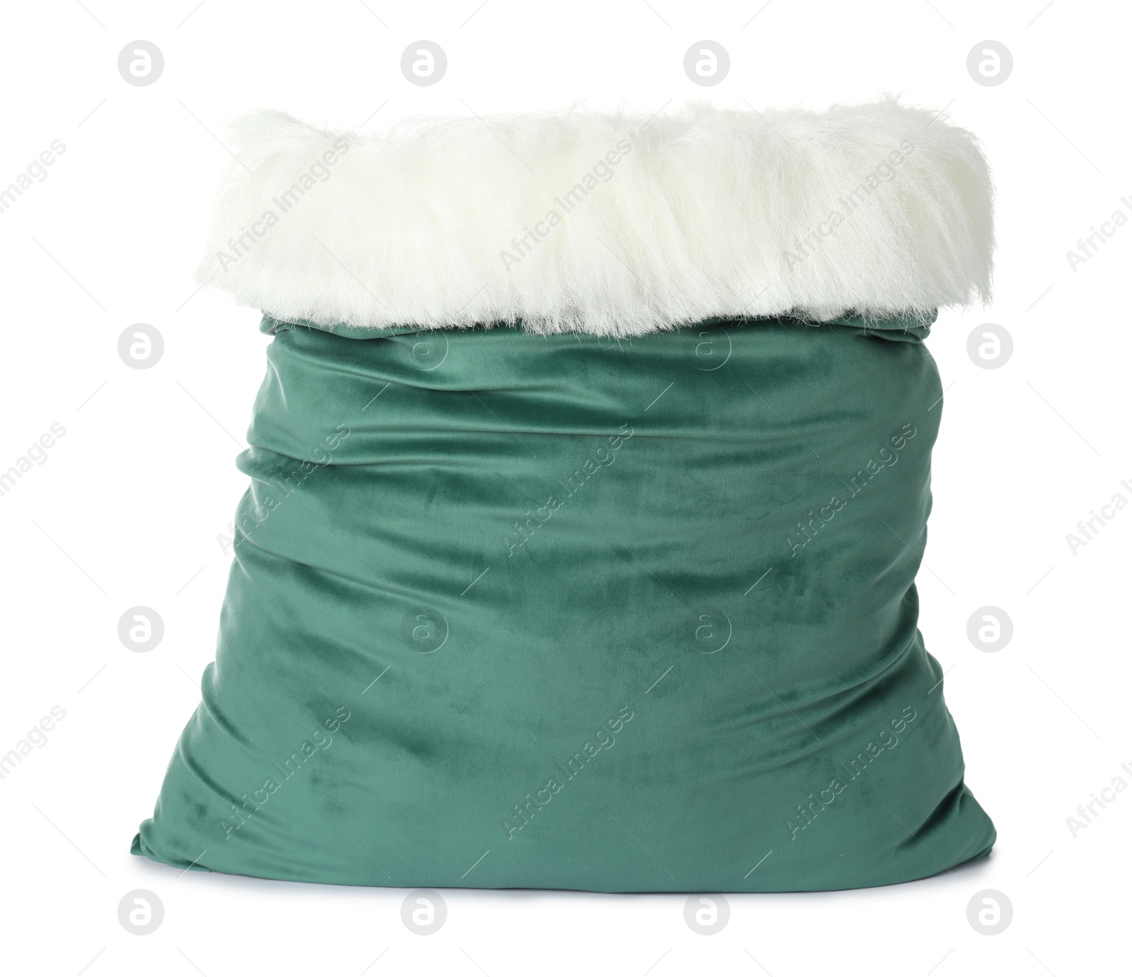 Photo of Green Santa Claus bag isolated on white