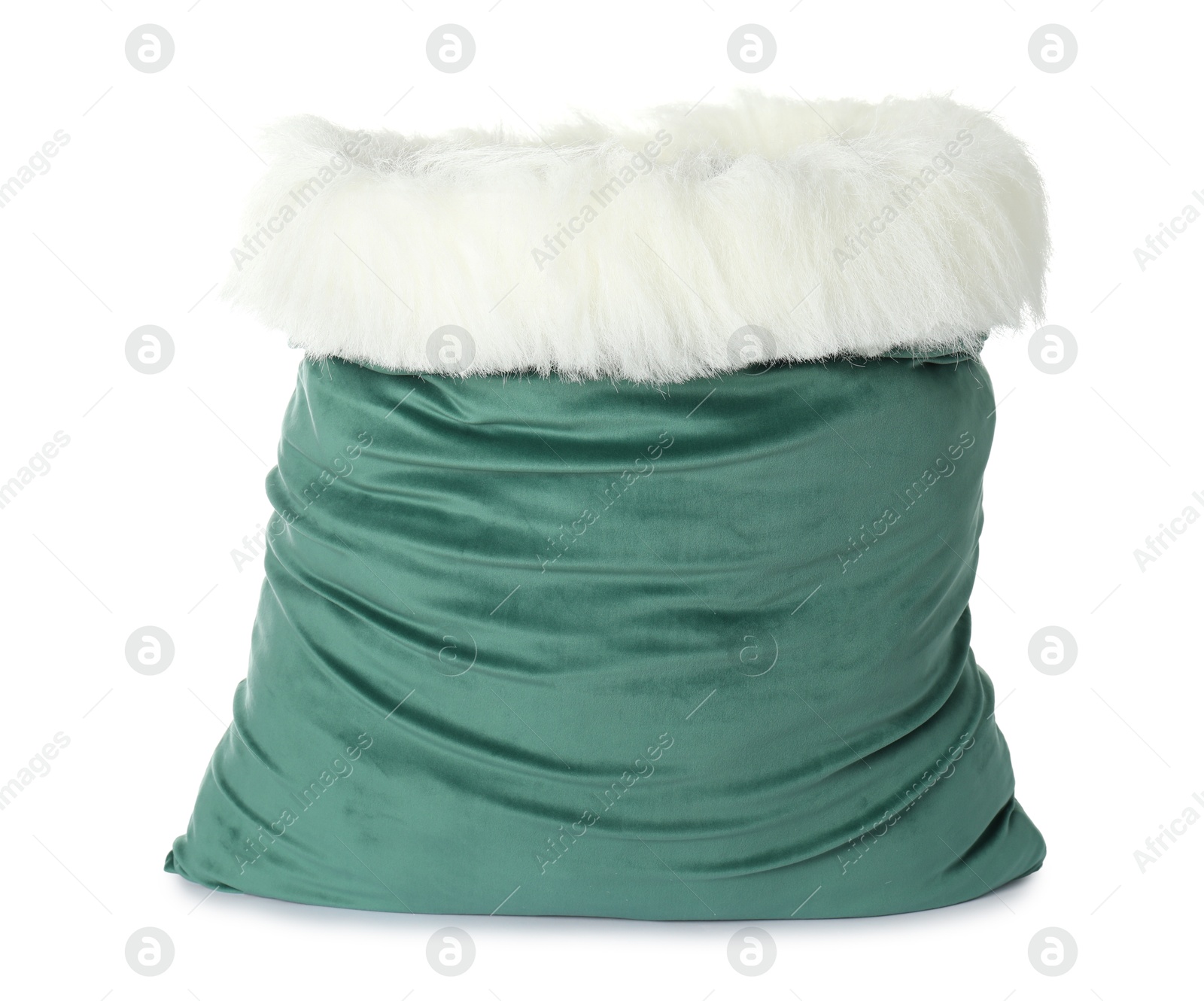 Photo of Green Santa Claus bag isolated on white