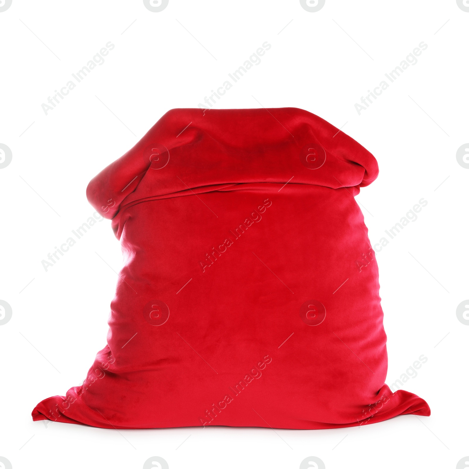 Photo of One red Santa's bag isolated on white