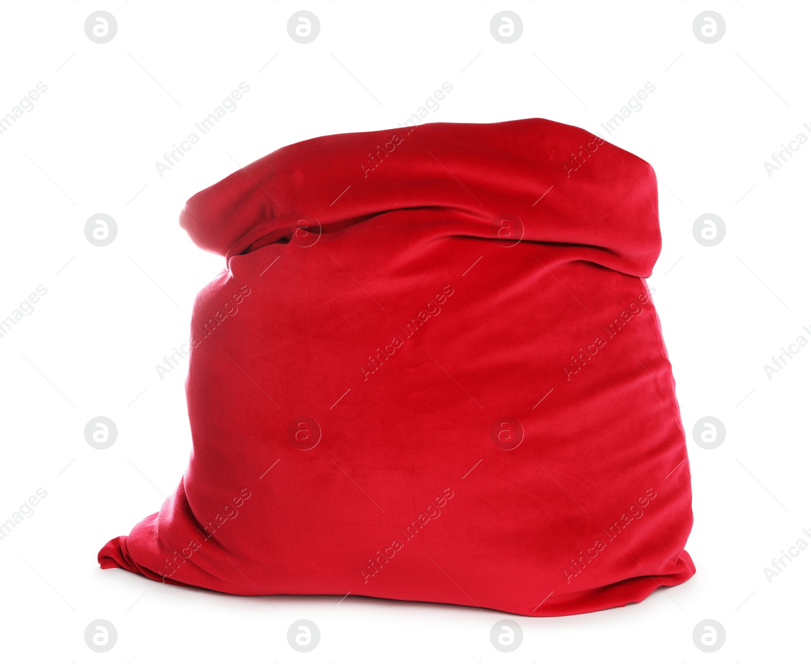 Photo of One red Santa's bag isolated on white