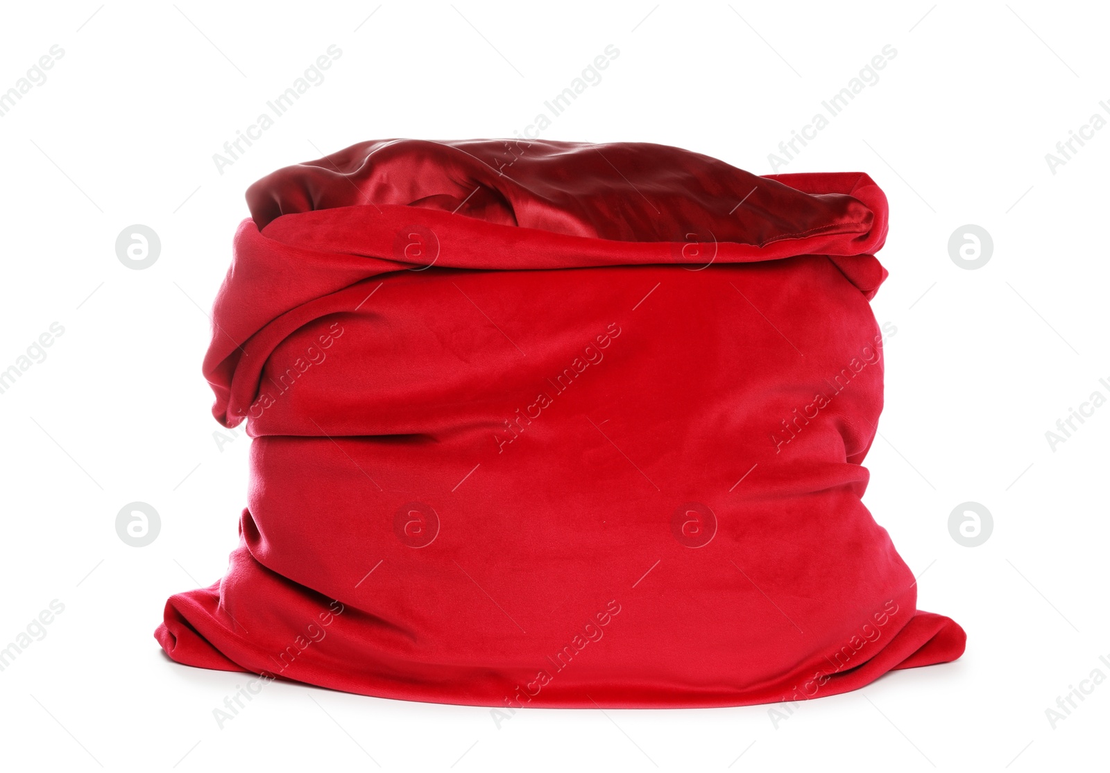 Photo of One red Santa's bag isolated on white