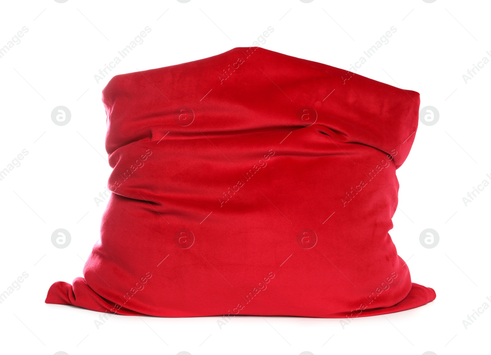 One red Santa's bag isolated on white Photo of One red Santa's bag isolated on white
