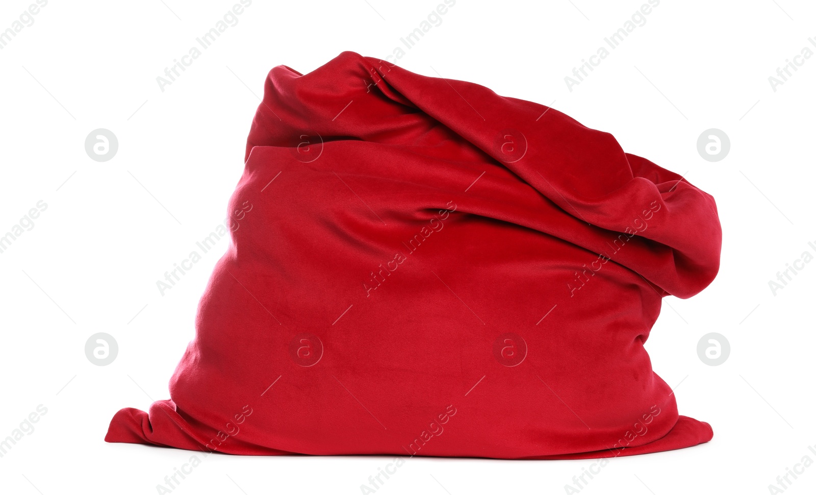 Photo of One red Santa's bag isolated on white