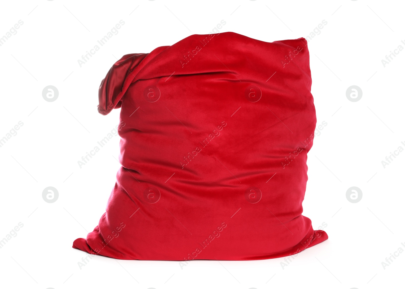 Photo of One red Santa's bag isolated on white