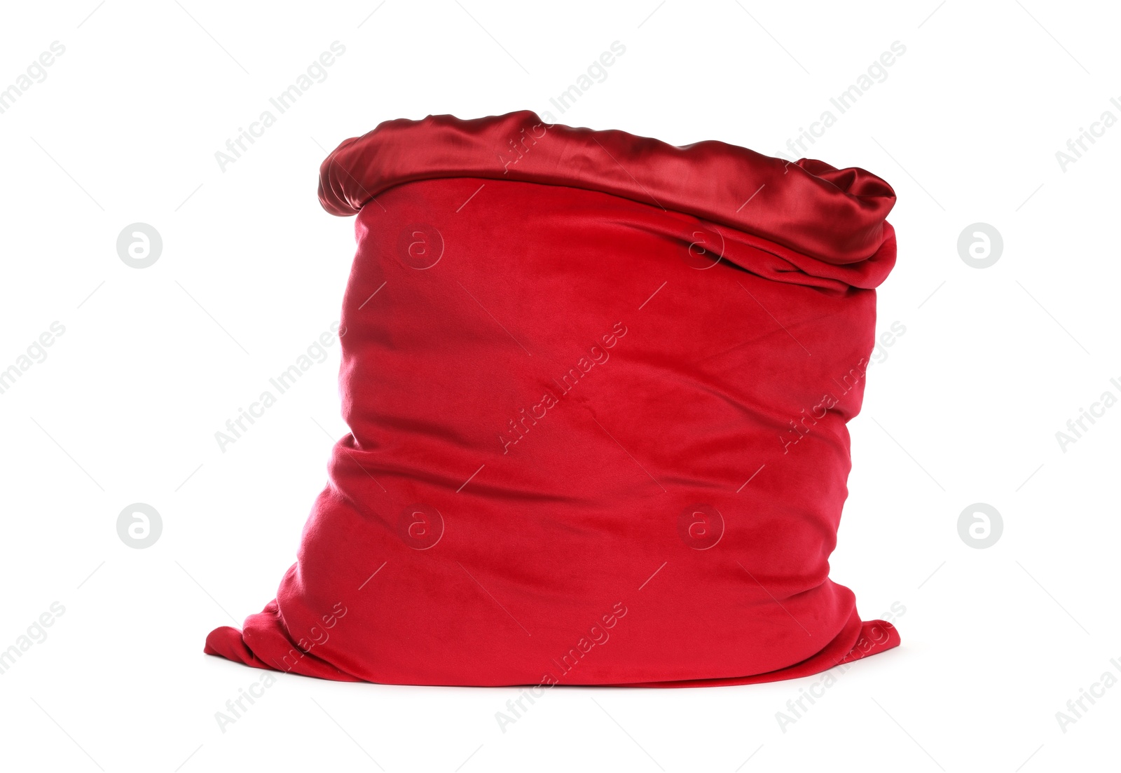 Photo of One red Santa's bag isolated on white