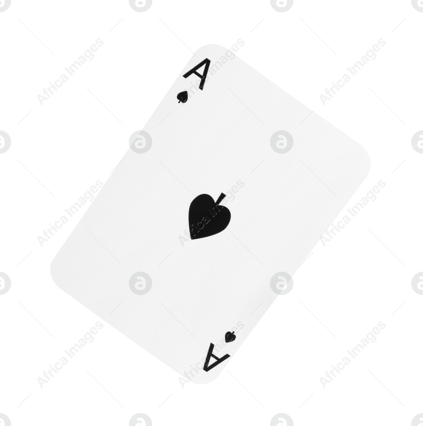 Photo of Poker game. One playing card isolated on white