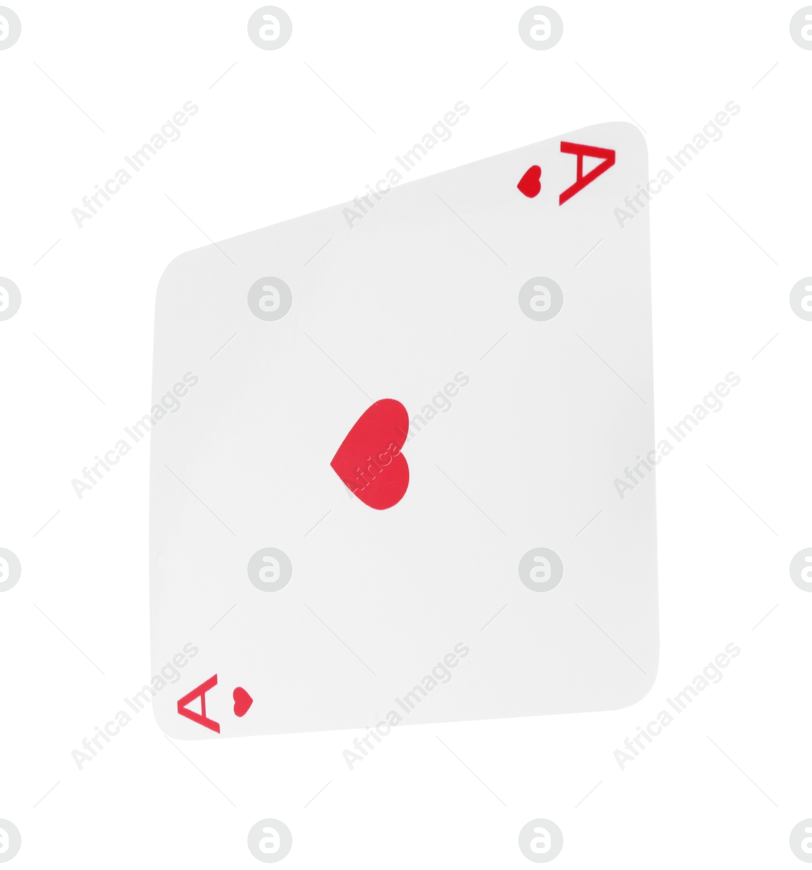 Photo of Poker game. One playing card isolated on white