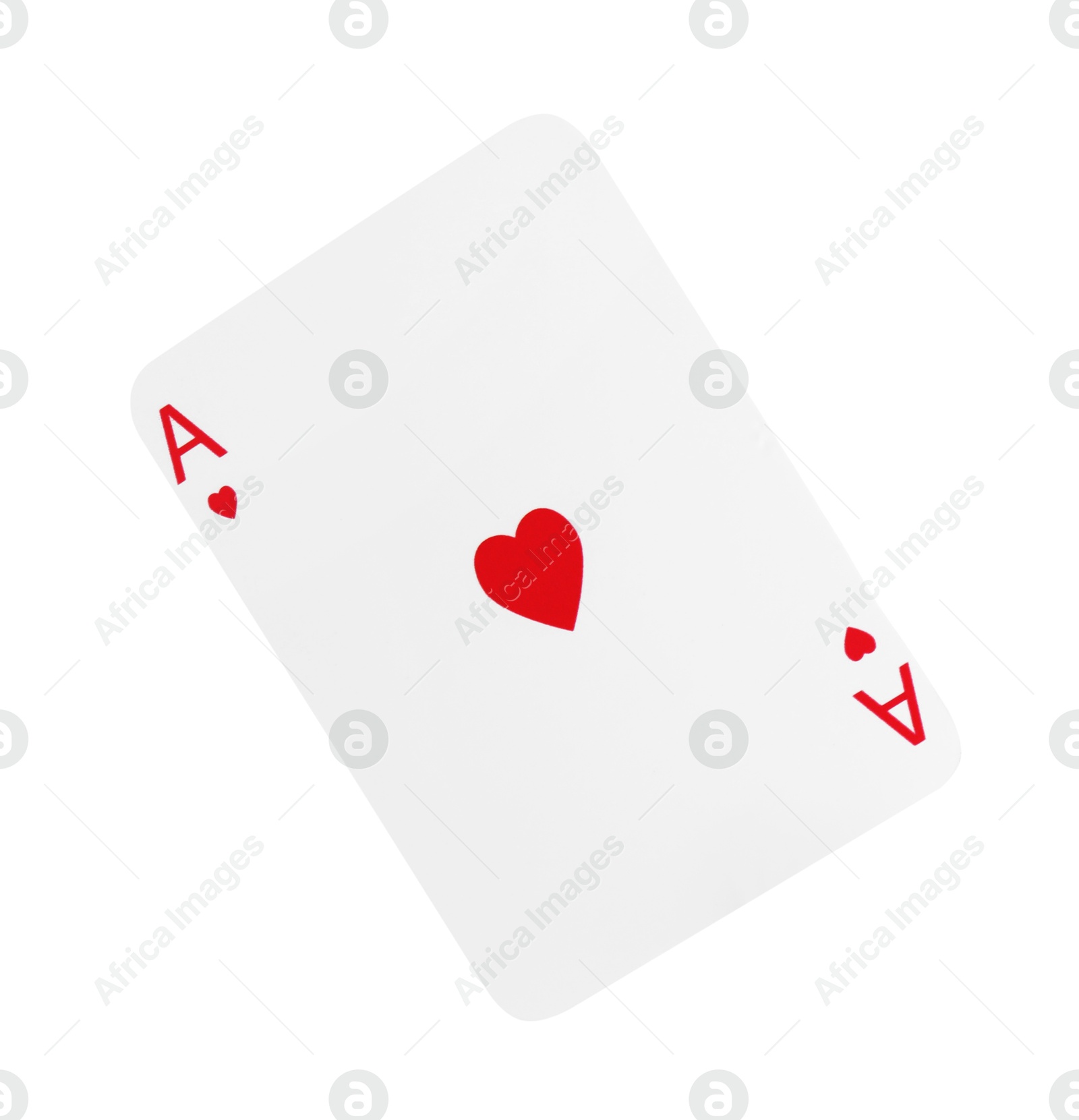 Photo of Poker game. One playing card isolated on white