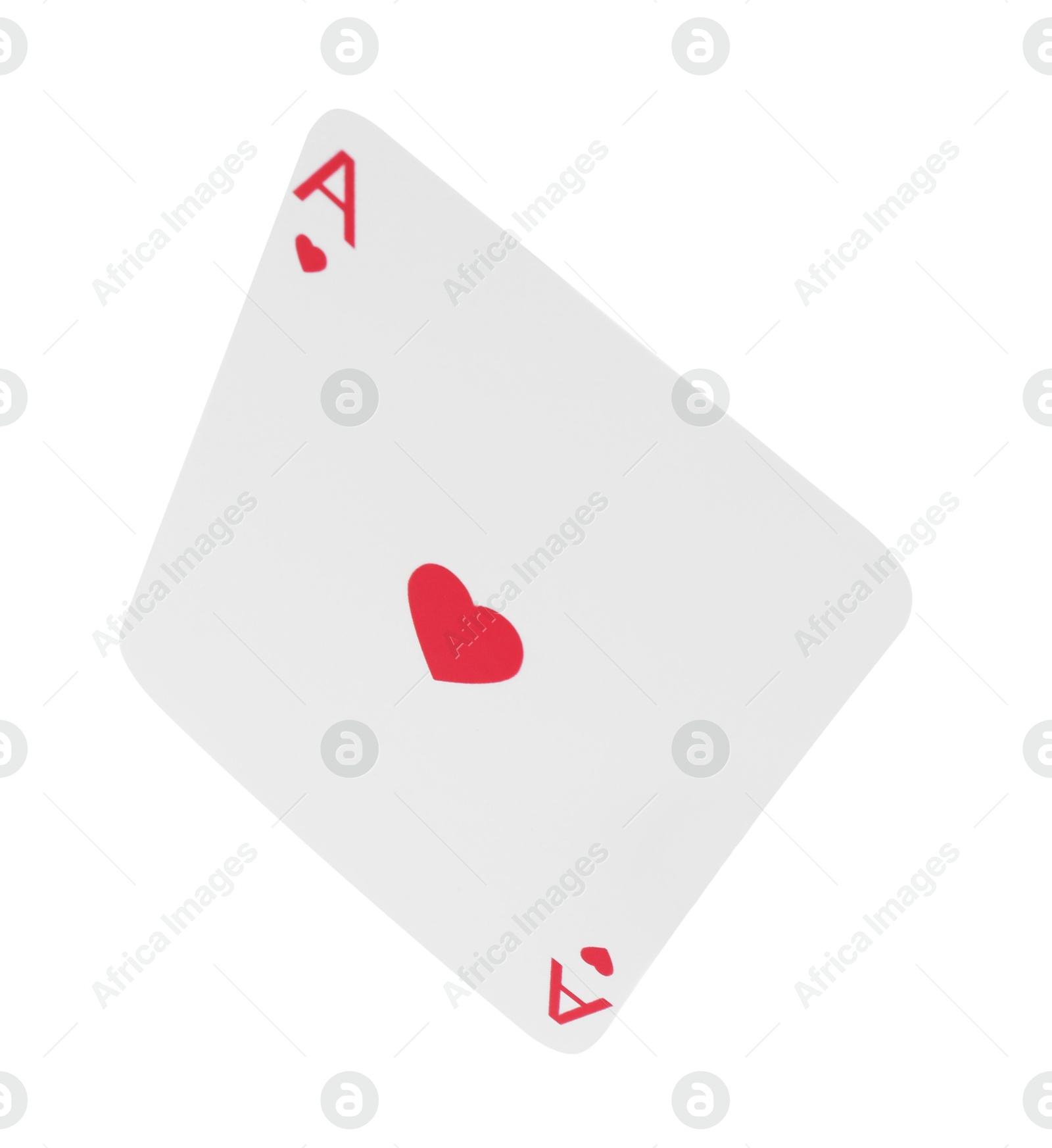 Photo of Poker game. One playing card isolated on white