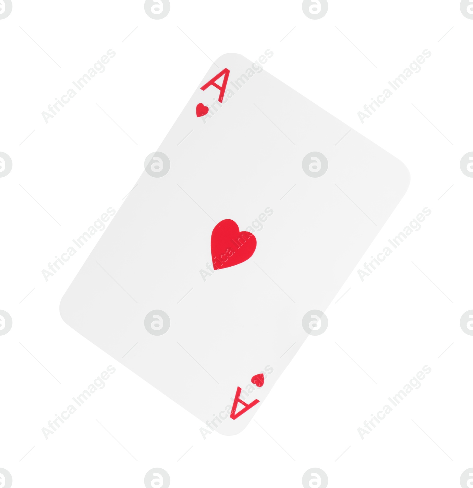 Photo of Poker game. One playing card isolated on white