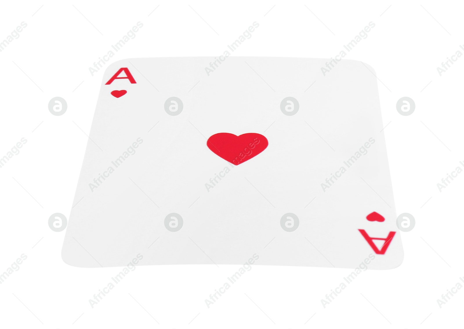 Photo of Poker game. One playing card isolated on white