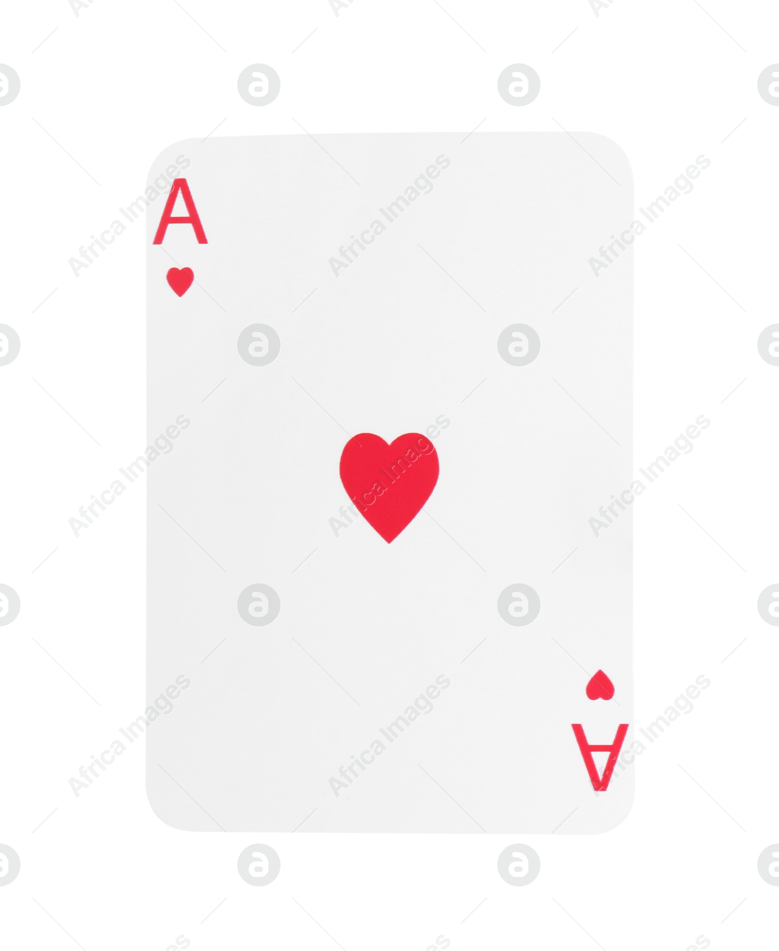 Photo of Poker game. One playing card isolated on white